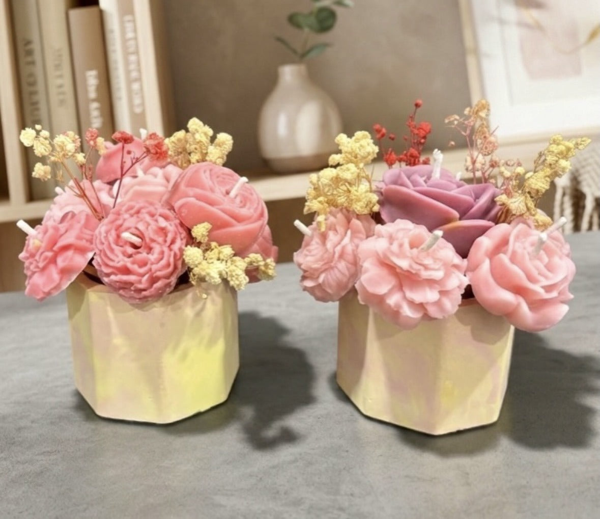 Blush Rose Pot Candle Duo
