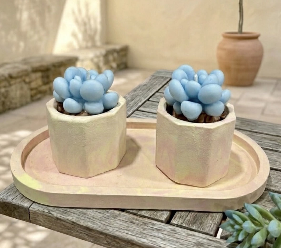 Blue Bud Concrete Bouquet Set
