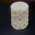 Daisy Embossed Pillar Candle