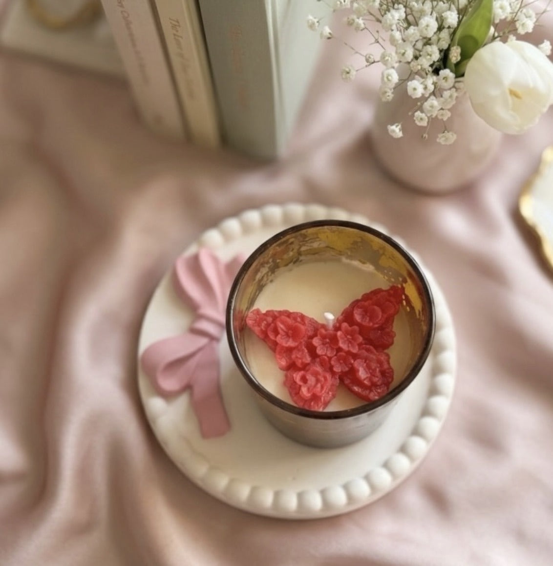 Blush Butterfly Jar Candle