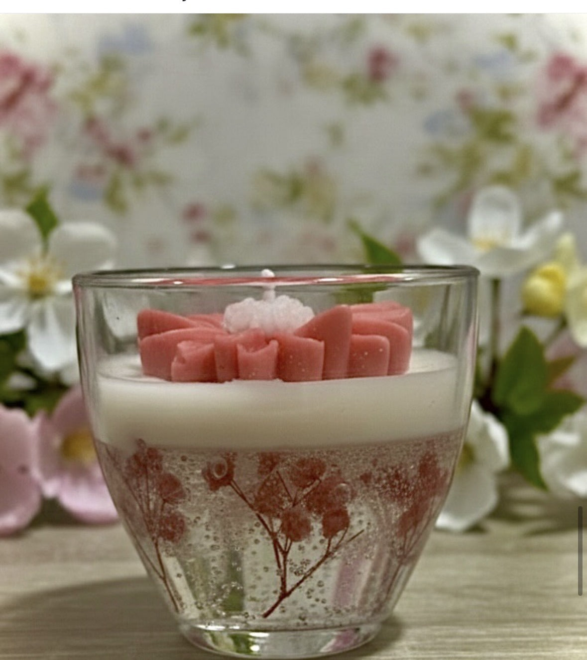 Floral Keepsake Glass Candle